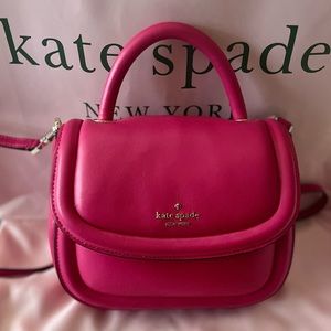 Last chance! Kate Spade ♠️ Puffy Leather top handle crossbody purse!Barbie pink